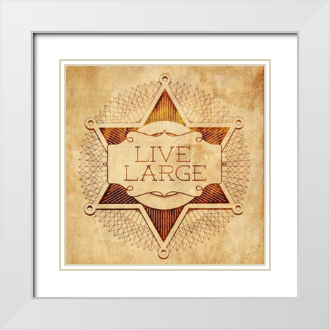 Live Large White Modern Wood Framed Art Print with Double Matting by SD Graphics Studio