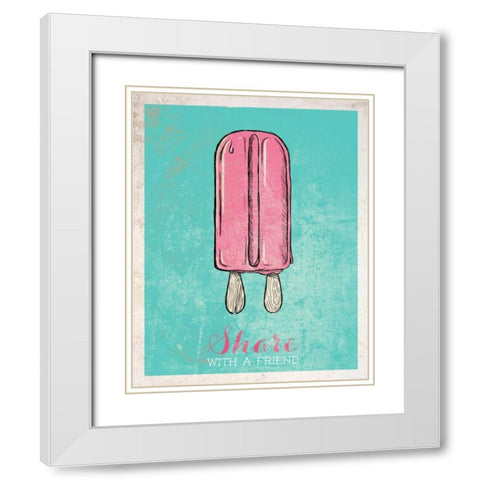Share with a Friend White Modern Wood Framed Art Print with Double Matting by SD Graphics Studio