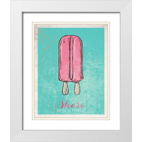 Share with a Friend White Modern Wood Framed Art Print with Double Matting by SD Graphics Studio