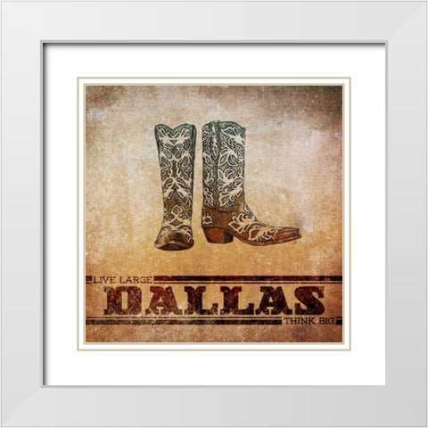 Dallas White Modern Wood Framed Art Print with Double Matting by SD Graphics Studio