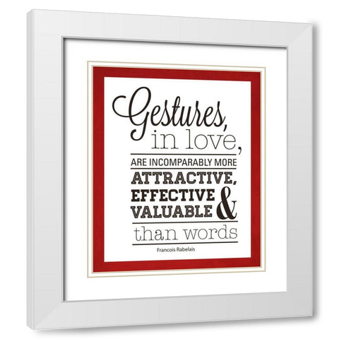 To Love I White Modern Wood Framed Art Print with Double Matting by Marie, Addie