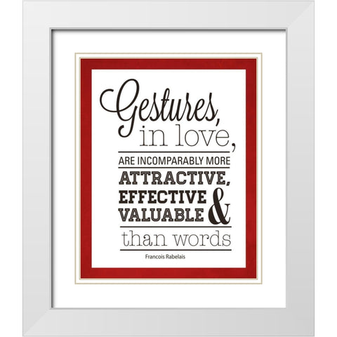 To Love I White Modern Wood Framed Art Print with Double Matting by Marie, Addie