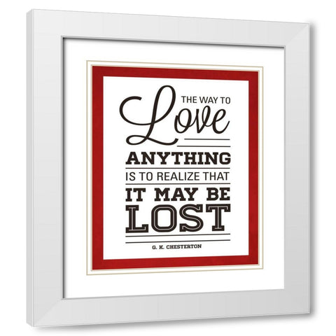 To Love II White Modern Wood Framed Art Print with Double Matting by Marie, Addie