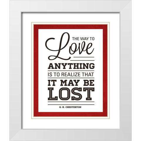 To Love II White Modern Wood Framed Art Print with Double Matting by Marie, Addie