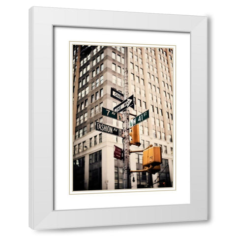 Fashion Ave White Modern Wood Framed Art Print with Double Matting by Bryant, Susan