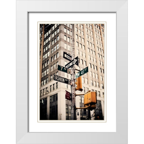 Fashion Ave White Modern Wood Framed Art Print with Double Matting by Bryant, Susan