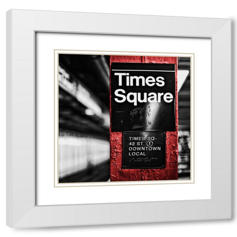 NY Subway Border II White Modern Wood Framed Art Print with Double Matting by Bryant, Susan