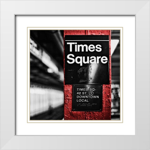 NY Subway Border II White Modern Wood Framed Art Print with Double Matting by Bryant, Susan