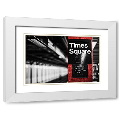 Times Square White Modern Wood Framed Art Print with Double Matting by Bryant, Susan