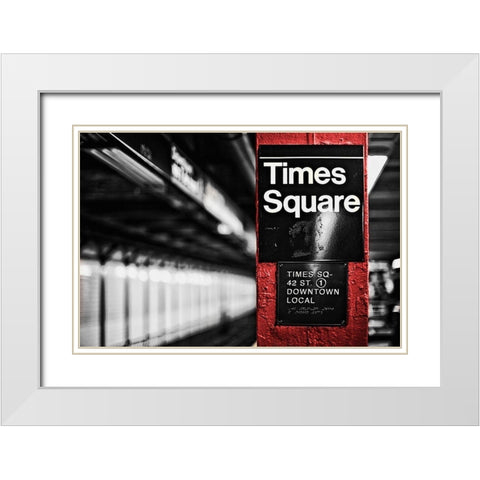 Times Square White Modern Wood Framed Art Print with Double Matting by Bryant, Susan