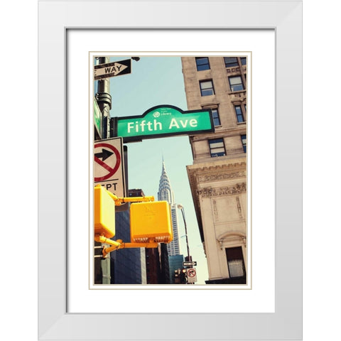 Chrysler and Fifth White Modern Wood Framed Art Print with Double Matting by Bryant, Susan