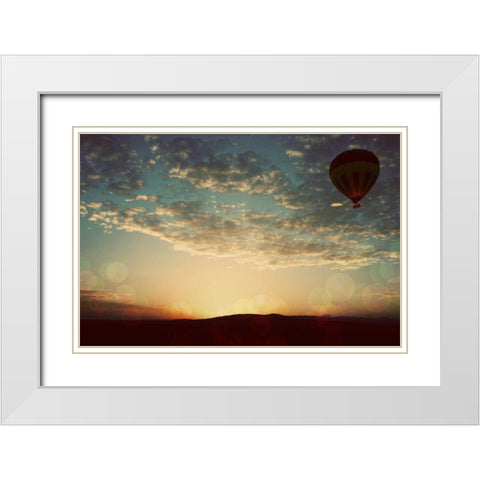 Mara Balloon White Modern Wood Framed Art Print with Double Matting by Bryant, Susan