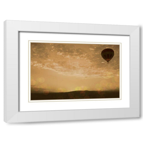 Sunset Mara Balloon White Modern Wood Framed Art Print with Double Matting by Bryant, Susan