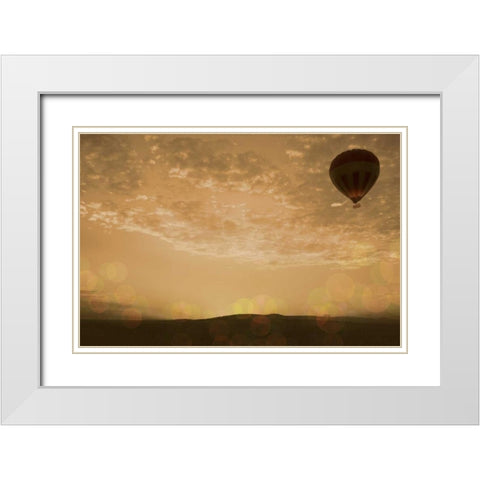 Sunset Mara Balloon White Modern Wood Framed Art Print with Double Matting by Bryant, Susan