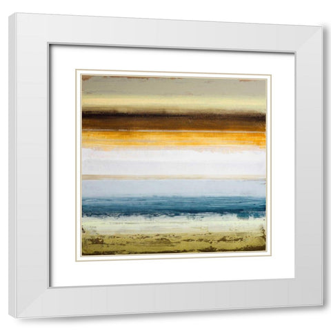 September Aura-SQ White Modern Wood Framed Art Print with Double Matting by Marcon, Michael