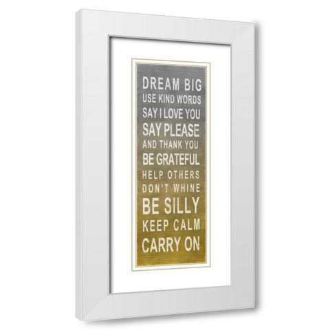 Dream Big White Modern Wood Framed Art Print with Double Matting by SD Graphics Studio