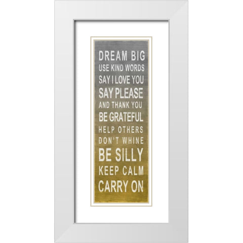 Dream Big White Modern Wood Framed Art Print with Double Matting by SD Graphics Studio