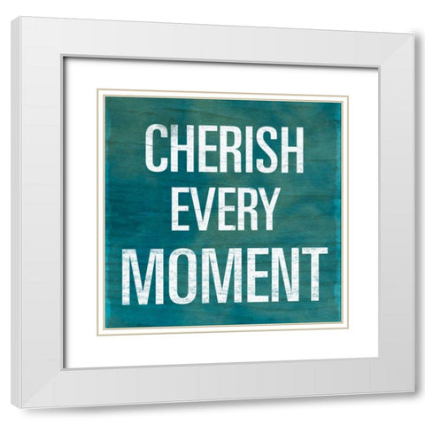 Cherish White Modern Wood Framed Art Print with Double Matting by SD Graphics Studio