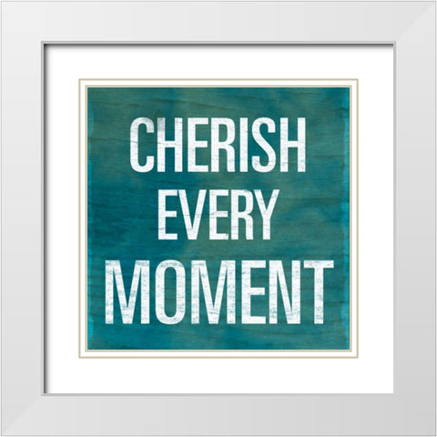 Cherish White Modern Wood Framed Art Print with Double Matting by SD Graphics Studio