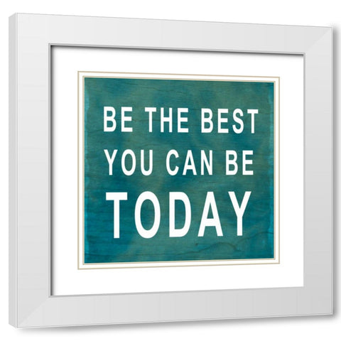 Today White Modern Wood Framed Art Print with Double Matting by SD Graphics Studio