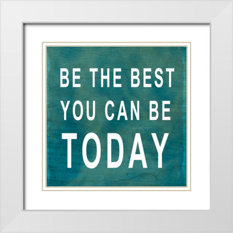 Today White Modern Wood Framed Art Print with Double Matting by SD Graphics Studio