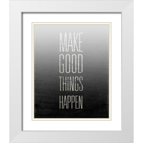 Make Things Happen White Modern Wood Framed Art Print with Double Matting by SD Graphics Studio