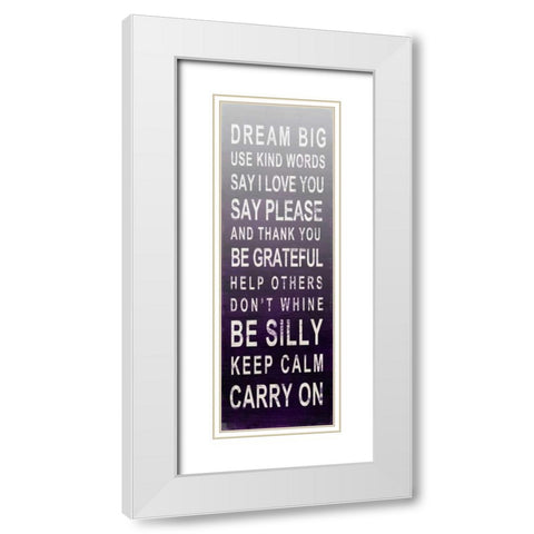 Be Grateful I White Modern Wood Framed Art Print with Double Matting by SD Graphics Studio