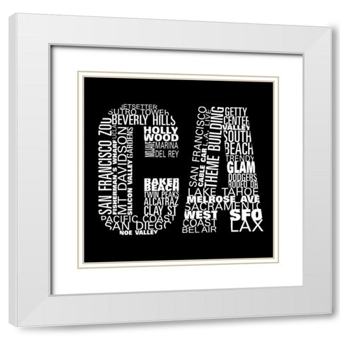 CA Type II White Modern Wood Framed Art Print with Double Matting by SD Graphics Studio