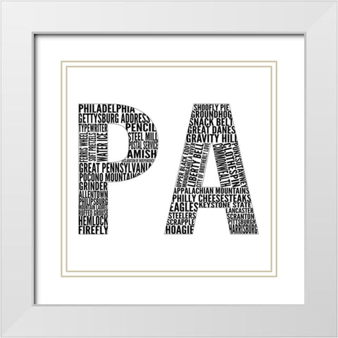 PA Type White Modern Wood Framed Art Print with Double Matting by SD Graphics Studio