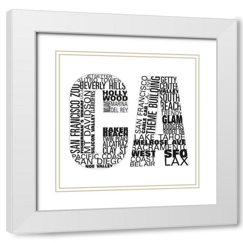 CA Type I White Modern Wood Framed Art Print with Double Matting by SD Graphics Studio