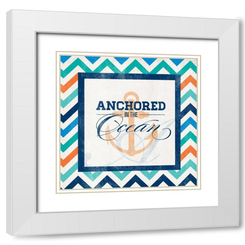 Anchored White Modern Wood Framed Art Print with Double Matting by SD Graphics Studio