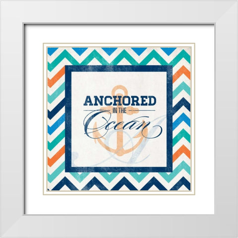 Anchored White Modern Wood Framed Art Print with Double Matting by SD Graphics Studio