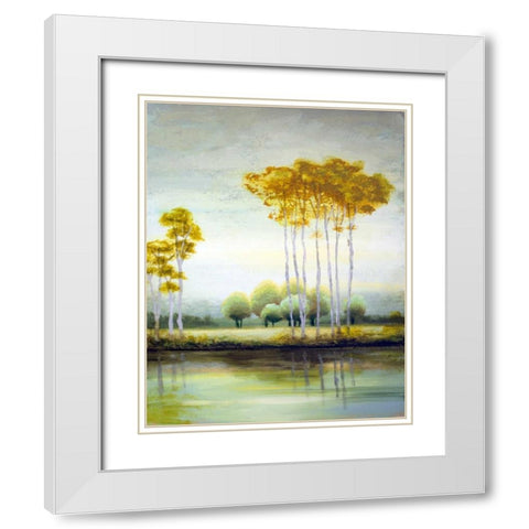 September Calm II White Modern Wood Framed Art Print with Double Matting by Marcon, Michael