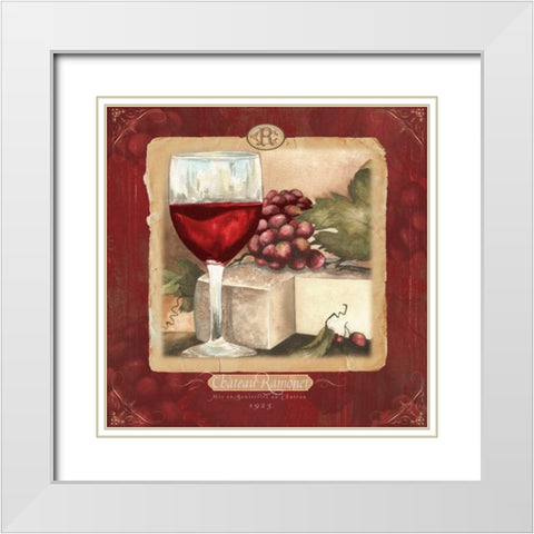 Wine and Cheese I White Modern Wood Framed Art Print with Double Matting by Medley, Elizabeth
