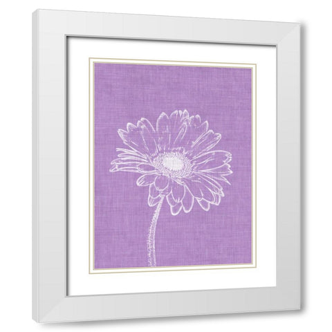 Purple Daisies I White Modern Wood Framed Art Print with Double Matting by Peck, Gail