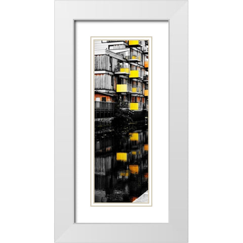 Reflecting Lofts I White Modern Wood Framed Art Print with Double Matting by Peck, Gail