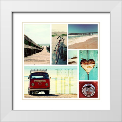 Beach Life I White Modern Wood Framed Art Print with Double Matting by Peck, Gail