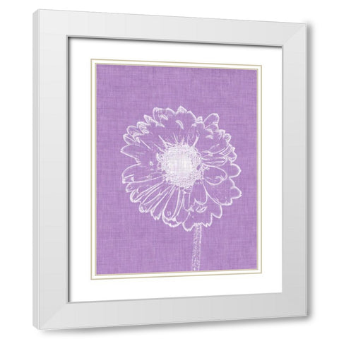 Purple Daisies II White Modern Wood Framed Art Print with Double Matting by Peck, Gail