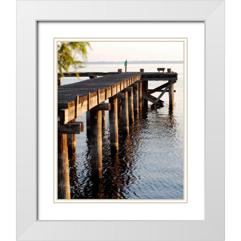Waterside Beauty II White Modern Wood Framed Art Print with Double Matting by Peck, Gail