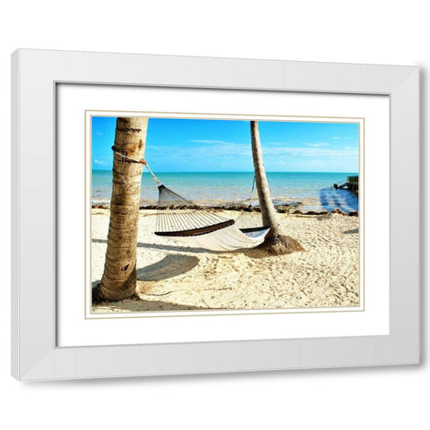 Under the Palms (24x18) White Modern Wood Framed Art Print with Double Matting by Peck, Gail