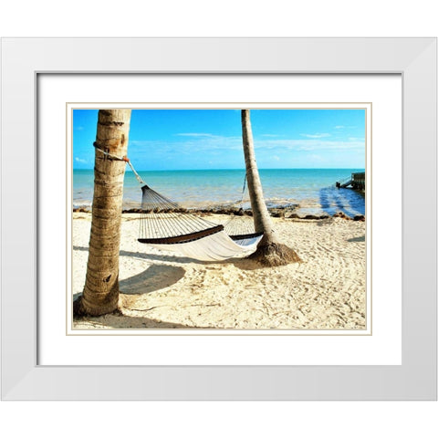 Under the Palms (24x18) White Modern Wood Framed Art Print with Double Matting by Peck, Gail