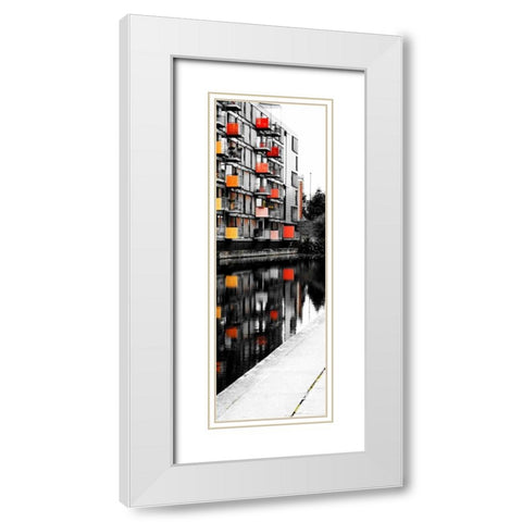 Reflecting Lofts II White Modern Wood Framed Art Print with Double Matting by Peck, Gail