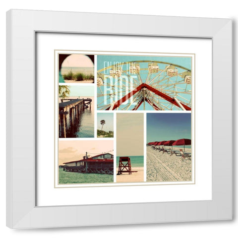 Beach Life II White Modern Wood Framed Art Print with Double Matting by Peck, Gail