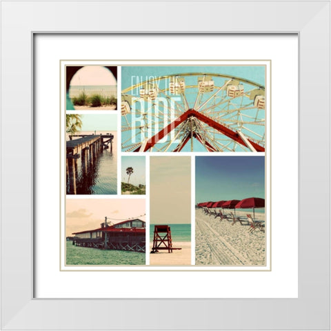 Beach Life II White Modern Wood Framed Art Print with Double Matting by Peck, Gail