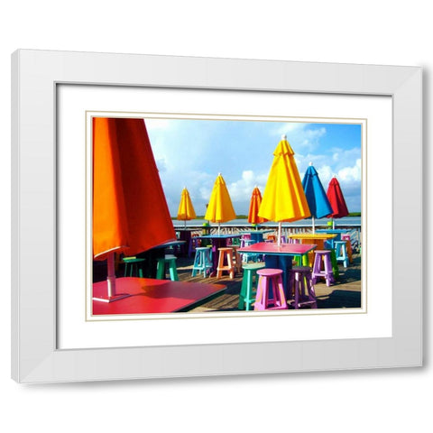 Coast Cafe White Modern Wood Framed Art Print with Double Matting by Peck, Gail