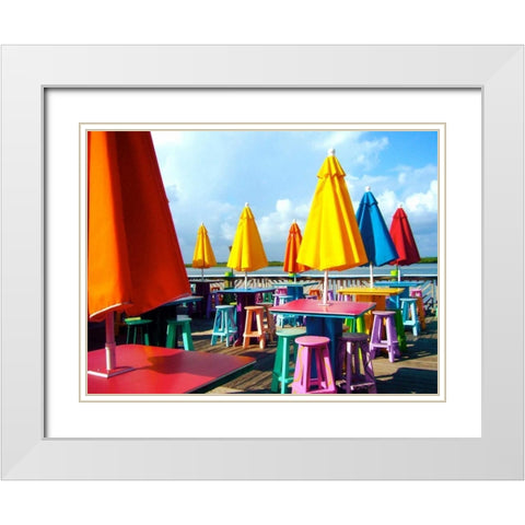 Coast Cafe White Modern Wood Framed Art Print with Double Matting by Peck, Gail