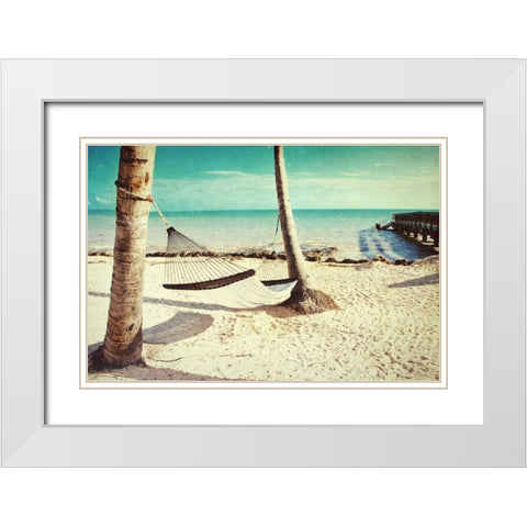 Under the Palms White Modern Wood Framed Art Print with Double Matting by Peck, Gail