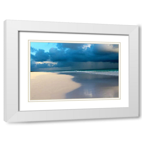 Blue Sky Beach II White Modern Wood Framed Art Print with Double Matting by Rodriguez, Jairo