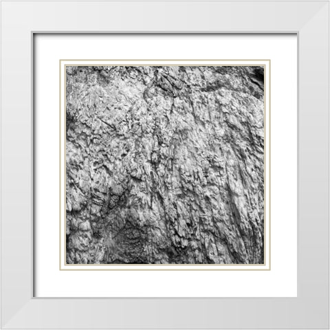 Rock Wall I White Modern Wood Framed Art Print with Double Matting by Rodriguez, Jairo