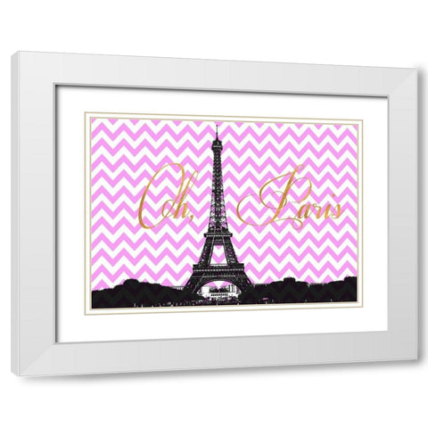 Oh Paris White Modern Wood Framed Art Print with Double Matting by Navas, Emily
